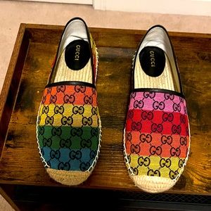 GUCCI Monogram Multicolor Womens Espadrilles 42.